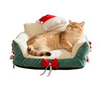 Generico Canapé Lit Chats - Salon de Noël avec Chapeau De Père Noël - Lits Petits Chiens | Pour Maison Chambre Salon Balcon Appartement Sommeil Nuit