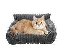 Generico Canapé pour animaux de compagnie - Canapé en peluche pour chiens et chats à l'épreuve de la mastication avec coussins, pour animaux domestiques relevé lavable avec base antidérapante, design