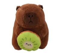 Generico Capibara Porte-clés farci mignon en peluche Capibara en peluche capibara farci porte-clés mignon pendentif en peluche décoratif en forme d'animal avec pendentif en forme de fruit, Style Kiwi