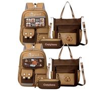 Genérico Capibara Sac à dos pour étudiants - Ensemble de pièces, sac à dos avec bandes réfléchissantes | Ensemble de sac à dos de grande capacité comprenant un sac à dos d'école, une bandoulière et