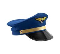 Genérico Capitaine de pilote de compagnie aérienne Capitaine d'Halloween Captain Captain Captain Hats Pilot Airplane Caps réglables pour femmes Accessoire de costume d'Halloween Cosplay