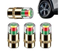 Generico Capuchons De De Pression Pneus | 4 Pièces 2.4 Bar 36 Psi 3 Couleurs Moniteur Facile à Lire | Moniteur de Pression Caoutchoucs,pour Voiture Moto SUV Camion Véhicules Automobiles