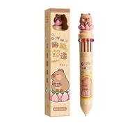 Genérico Capybara Pen - Stylo multi couleur rétractable | Mignon Capybara Cartoon Fine Point Ink - Multi en For Note Taking, 0,7 mm for School Supplies, Students, Children For Planner Journaling