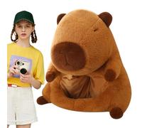 Generico Capybara Plushwear Peluche Tête Animal Peluche Souple | Chapeau de cosplay de dessin animé confortable avec couverture complète pour la fête de Noël amusement, un accessoire de costumes pour