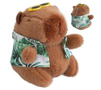 Generico Capybara Stuffed Animal, Cute Plush Ornament with Cloth, Sunglasses, Soft Tiny, Hangable Decoration, Fun Backpack Charm, Adorable Gift for Boys and Girls, 4,72 pouces, vert, riferimento
