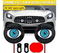 Generico Car Eye Lights - Aluminum Alloy And ABS 4,8 cm, Dynamic Grille Light, Multi Mode LED Glow Accessory | Waterproof Build, LED Vehicle Eyes, Motorcycle Eye Light For SUV, Sedan, Truck, Bicycle