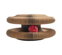 Generico Cardboard Cat Scratcher - Round Cat Scratcher Ramp | Interactive Cat Cardboard Toys | Foldable Cat Accordion Toy With Bell | Round Cat Scratcher Ramp Ball For Cat, & Play Exercise