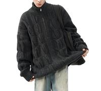 Generico Cardigan pour homme en matériau doux et léger pour un confort décontracté Cardigan chaud en toute saison avec design intemporel sweat sans capuche mythologie médiévale nordique homme, Noir