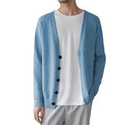 Generico Cardigan pour homme en matériau doux et léger pour un confort décontracté sweat sans capuche mythologie médiévale nordique homme cardigan chaud en toute saison avec design intemporel, bleu