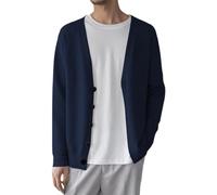 Generico Cardigan pour homme en matériau doux et léger pour un confort décontracté sweat sans capuche mythologie médiévale nordique homme cardigan chaud en toute saison avec design intemporel, bleu