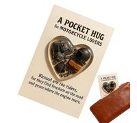 Generico Carte de poche - Charm sentimental souvenir | Carte de voeux pour motards au cœur de poche - Cadeau d'encouragement pour femmes motards en tournée