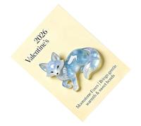 Generico Carte de saint - Figurine mignonne des fêtes - Carte de poche en pierre de lune avec animaux pour elle, pour petite amie, couple, mariage, anniversaire, fête