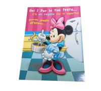 Generico Carte de voeux Disney Minnie & Friends, Papier décoratif avec aimant cadeau, rose, 20 x 14 cm, vœux d'anniversaire