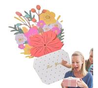 Generico Carte de vœux florale - Appréciation Bouquet de fleurs de 15 cm avec enveloppe, graphisme coloré, design élégant | pour une utilisation célébrative de la mère enseignante épouse sœur amie