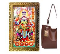 Genérico Carte Tai Sui 2026 fine pour attirer la chance, carte Tai Sui du cheval chinois - Pour collectionneurs, famille, amis et adolescents - Portefeuille pour chambre à coucher, voyage, table de