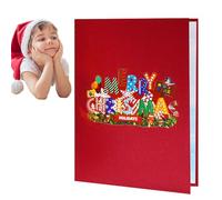 Genérico Cartes 3D, carte de Noël 3D avec musique et lumière | Décoration de table pour célébrations et souvenirs : anniversaire, remise de diplôme, famille, école