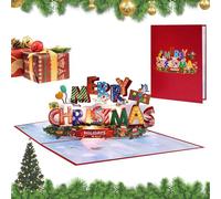 Generico Cartes de Noël | Cartes 3D amusantes avec musique et lumières | Décorations de table pour les anniversaires de diplômes scolaires et de famille | Souhaits pour bureau à domicile et rencontres