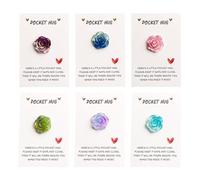 Genérico Cartes de poche, carte de vœux de poche - Carte de fleurs de poche, message inspirant positif 6x pour une relation longue distance, amitié anniversaire