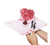 Genérico Cartes de Saint-Valentin - Easy Cleanness couple souvenir romantique, motif arbre de l'amour, félicitations 3D avec enveloppe et multifonction, usage extérieur, intérieur, polyvalent