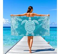 Generico Cartoon Couverture de Plage Beach Towel Élégant Mignon Poulpe,Serviettes de Piscine Parfait pour Les Voyages Natation Piscine Drap de Plage 200 x 100,Violet Crème