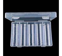 Genérico Cas de collection de pièces - 100 protections avec une pour collectionneurs | Fournitures pour collecter de l'argent 25 mm dix centimes, nickel, trimestre, dollar argenté, moyen