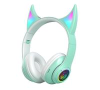 Generico Casque sans fil sur l'oreille, casque au-dessus de l'oreille pour joueurs | Devil Cat Ear Wireless Game écouteurs, lecteur léger, casque de sport avec lumières respiratoires colorées pour g