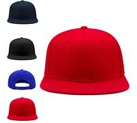Generico Casquette Rap Enfants Visière plate Droite Rappeur Danse Recitation Chapeau Enfant, rouge, taille unique