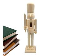 Genérico Casse-noisette | Casse-noix sans 38 cm, figurine en bois à colorier pour travaux manuels, décoration étagère table centre Noël