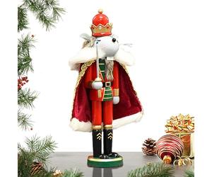 Genérico Casse-Noisette du Roi des - Figurine en Bois de 30 cm | Décorations de Noël | Un Traditionnel du souverain des Souris, à Collectionner pour Table, étagère et écriture