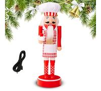 Genérico Casse-noix de Noël | Casse-noisette soldat illuminé pour table de fête de Noël - Décoration de table pour nappe Cheminée Fête Noël