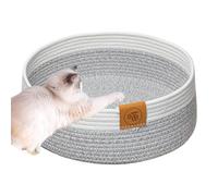 Generico Cat Bed, Pet Bed, Comfortable Multi Function Round Little Cotton Puppy Mats for Kitten, Puppy, intérieur, extérieur, rest, sleep, 40 cm/15,75 pouces, 700 g, blanc, jaune