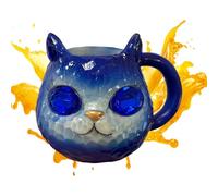 Genérico Cat Coffee Mug - Chat Mug | Crystal Cats Face Coffee Mugs | Crystal Côffee Mugs Tea Cup | Mignon Animal Drinking Bottle Home Decor for Hot Cold Birthday