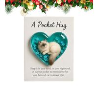 Generico Cat Decor - 6,4 x 5,1 cm Resin Tabletop Ornament With Inspirational Card | Cute Small Cat Figurine Keepsake For Home, Office, Bookshelf, And Gift Decoration For Pet Lovers