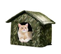 Generico Cat House - Niche pour chat en plein air pour l'hiver | Niche pour chien d'étude, Lit pliant pour animaux de compagnie en plein air pour l'hiver avec coussin pour animaux de compagnie