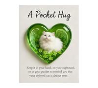 Generico Cat Memorial Card - Heart-Shaped Keepsake | Sleeping Cat Figurine Memorial With Encouragement Greeting Card, Thoughtful Gift For Men, Women, Teens, Family, Grandparents, Spouse, Children