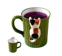 Generico Cat Mug,350 ml Cute Comfort Handle Drinkware | 11,5 x 9,7 x 8,5 cm Ceramic Coffee Mug Drinking Cups - Thermal For Tea Milk Water Drink Home Kitchen Office School Desk Decor Kids Women