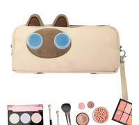 Generico Cat Pencil Case, Cute Pen Holder, Zipper Pencil Case, Large Pen Case, This Case Is a Must-Have for Anyone Looking to Keep their Supplies Neatly Stored in a Fun and Creative Way, Beige Yellow,