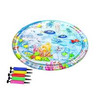 Generico Cat Water Play Mat, Pet Water Sensory Pads, 39.37 Inches Compact and Portable Pvc, Interactive Splash Pad Toy for Cats Dogs Floor Activity, Indoor Outdoor Use, Blue