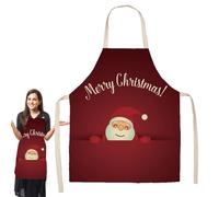 Genérico Catherine Lansfield Dining - Grembiule Polyester 65 x 53 cm | Grillschort Voor Mannen Erstschort Rood Kerstschort Met Decoraioni | Erstschort rood kerstschort met Grembiule Da Babbo Natale