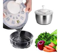 Generico Centrifugeuse Nettoyage Salade 4,5L en Acier Inoxydable | Machine à Laver Manuelle pour légumes, Fruits, Herbes, Baies | Sèche-Linge avec Couvercle, sans BPA | Bol Nettoyage