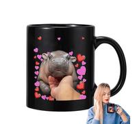 Generico Céramique - Thé Créatif Hippopotame Pygmée Gobelets Motif Animal Drôle Cadeau Café Surface Émail Art Poignée lisse Mignon Port