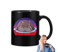 Generico Céramique - Thé Créatif Hippopotame Pygmée Gobelets Motif Animal Drôle Cadeau Café Surface Émail Art Poignée lisse Mignon Port