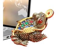 Generico CÉRÉMONIE DU TEA COUPE PET - STATUES DE TRO BADGE, SYMBOLE DE PROSPÉRITÉ | Antique Frog Tea Pet Holding Coin, décorations zen faites à la main, artisanat traditionnel chinois, accessoire pe