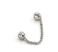 Generico Chaîne à lacets en cristal coloré, ensemble de clips à boucle avec pendentif en pierre précieuse, One Size, Métal, Pas de gemme