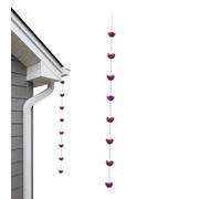 Genérico Chaînes de pluie en métal avec motif roses pour extérieur | d'évacuation résistante pour gouttières - Décoration extérieure pour jardin et toit de maison
