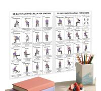 Generico Chair Yoga Poster PRO - Table de fitness pour sièges pour personnes âgées | mural du plan d'entraînement de gymnastique | pour la décoration de la chambre, appartement,