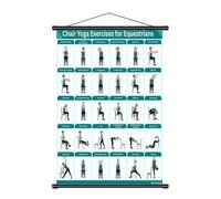 Generico Chaise d'exercice pour personnes âgées - Tissu en PVC 40 x 60 cm, adapté aux débutants multiples, affiche de yoga sur chaise pour personnes âgées 60 ans pour bureau, salon, chambre, fitness