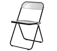 Generico Chaise pliante portable en acrylique transparente, légère et élégante, design noir, pour bureau, voyage, jardin, restaurant, facile à ranger et à transporter, idéale pour les événements