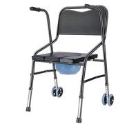 Generico Chaise WC portable, réglable en hauteur, avec cadre en acier au carbone mobile, capacité de charge 150 kg, pour personnes âgées et patients handicapés