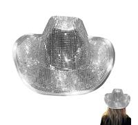 Genérico Chapeau avec boule à facettes scintillante et paillettes avec miroir, superbe chapeau pour célibataire